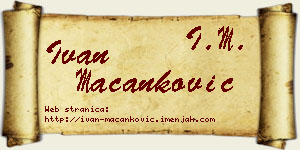 Ivan Macanković vizit kartica